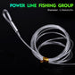 Clear fishing line with metal connector and transparent leader for trolling lure rig