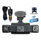 Car dash camera kit with three front cameras, rear camera module, and WiFi