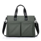 Men's waterproof laptop messenger bag in green with dual front pockets and shoulder straps