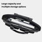 Men's waterproof laptop messenger bag open interior with multiple compartments and zip sections