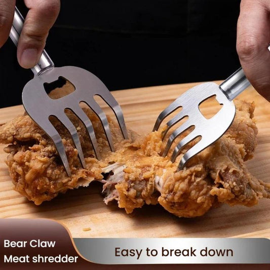 LsCook Multifunctional Bear Claw Shape Hand Guard Meat BBQ Shredder, All-Steel