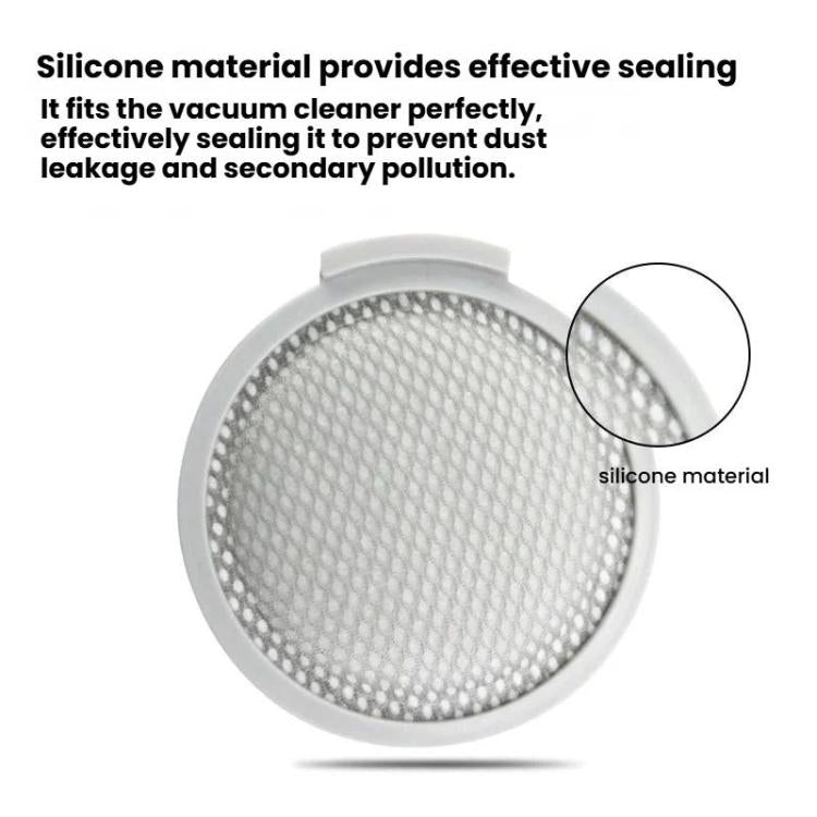 Roborock H7 HEPA filter replacement, mesh filter with gray rim and silicone seal