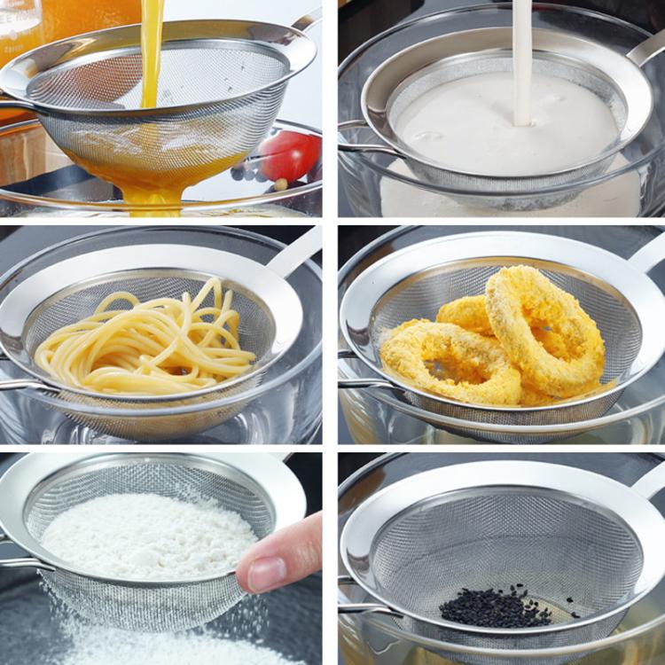 LsCook Single Hook Strainer Spoon 304 Stainless Steel Filter Mesh, 12cm
