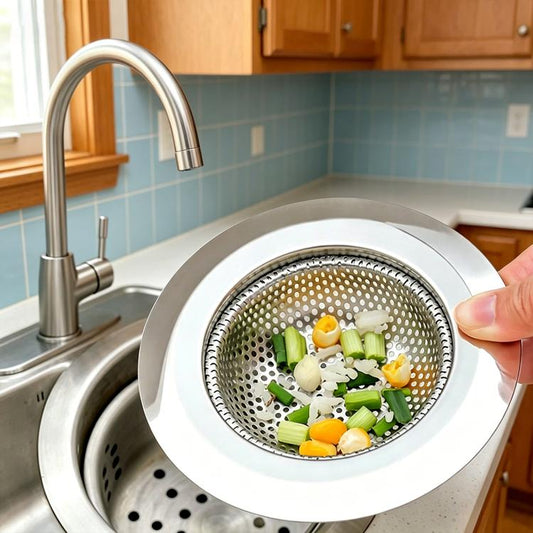 LsCook 11.5 cm Wide-Rim Stainless Steel Sink Strainer Metal Food Residue Filter Tool