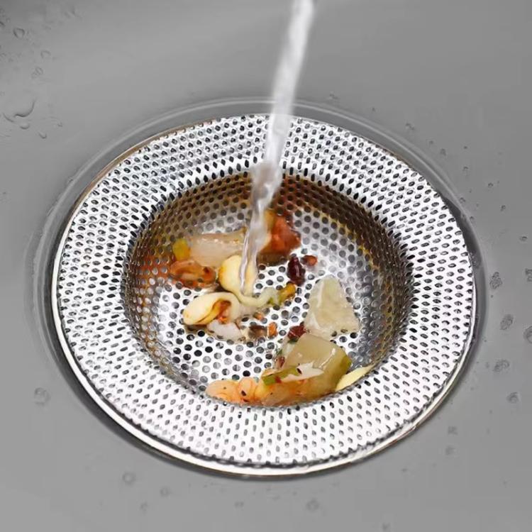 Stainless steel sink strainer drain filter with mesh catching food scraps