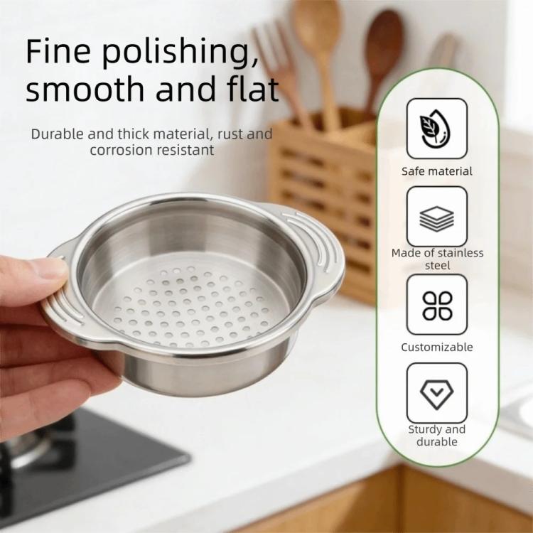 LsCook Kitchen 304 Stainless Steel Can Strainer Non-slip Dual-Handle Draining Tool