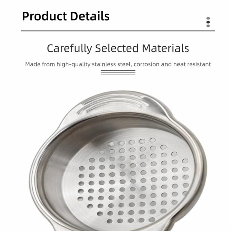 LsCook Kitchen 304 Stainless Steel Can Strainer Non-slip Dual-Handle Draining Tool