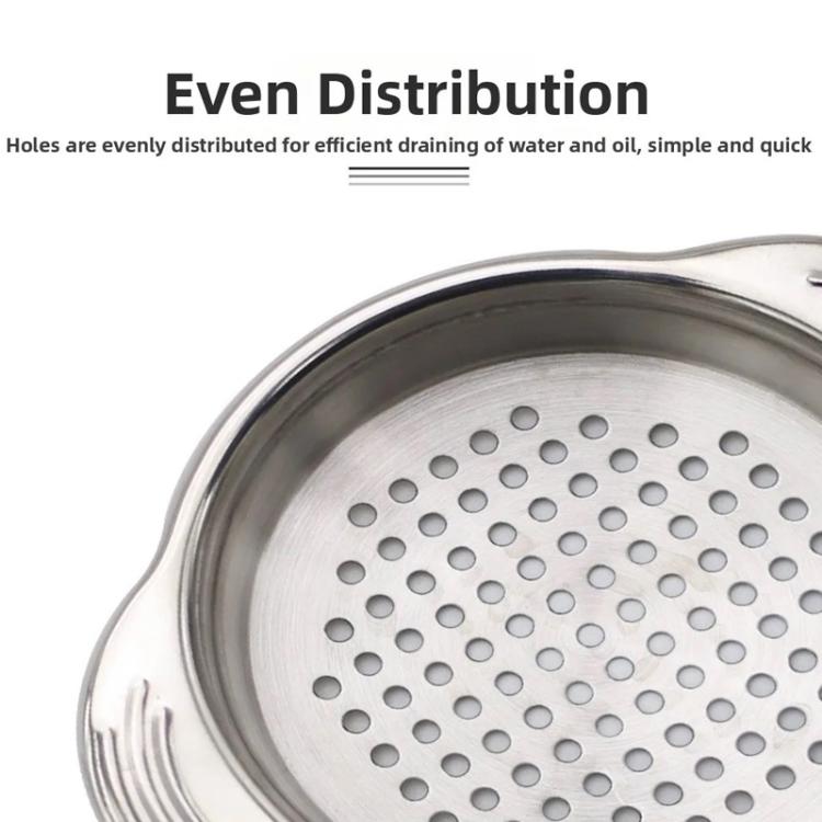 LsCook Kitchen 304 Stainless Steel Can Strainer Non-slip Dual-Handle Draining Tool