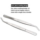 Stainless steel tea tongs, long one-piece design with ribbed gripping surface