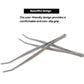 Stainless steel tea tongs with crossed arms and non-slip ridged grip