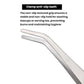 Stainless steel tea tongs with textured non-slip grip and clamp teeth