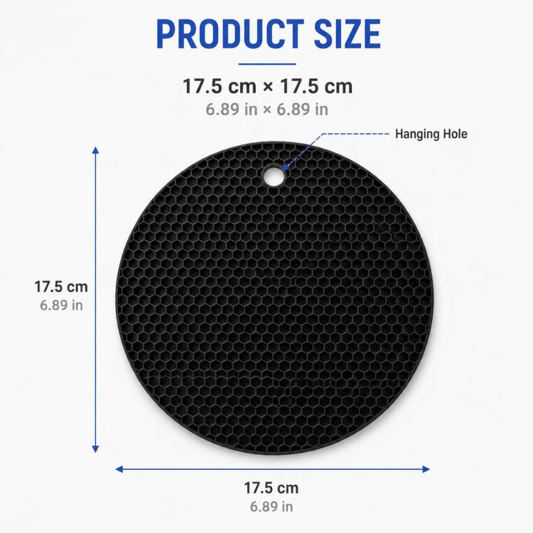 LsCook Round Honeycomb Silicone Placemat Heat-Resistant Non-Slip Insulation