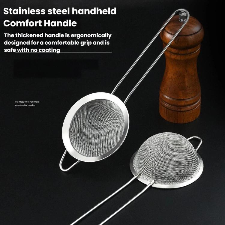 304 Stainless Steel Milk Juice Mesh Strainer Ultra-Fine Kitchen Flour Sifter, Round Base