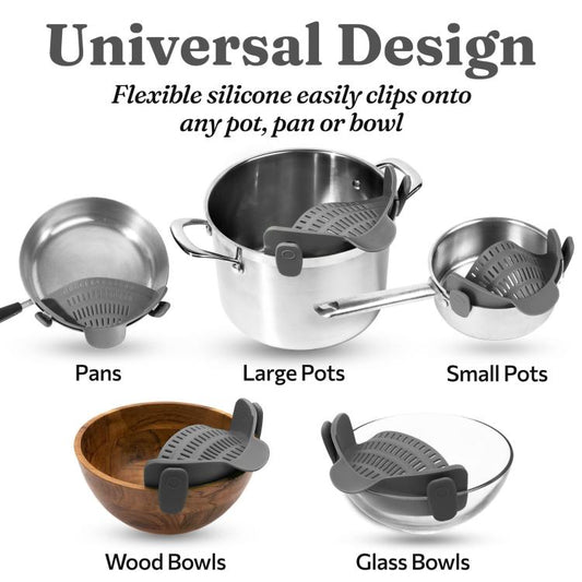 LsCook Silicone Pasta Strainer Wide Mouth Colander