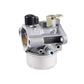 Lawn mower carburetor assembly with silver housing and black top cap