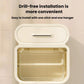 White wall-mounted tissue storage box with open tissue compartment and top cover