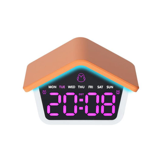 Atmosphere Cabin Digital Alarm Clock With 8-Color Night Light LED Desktop Clock With Snooze, DST, Adjustable Brightness