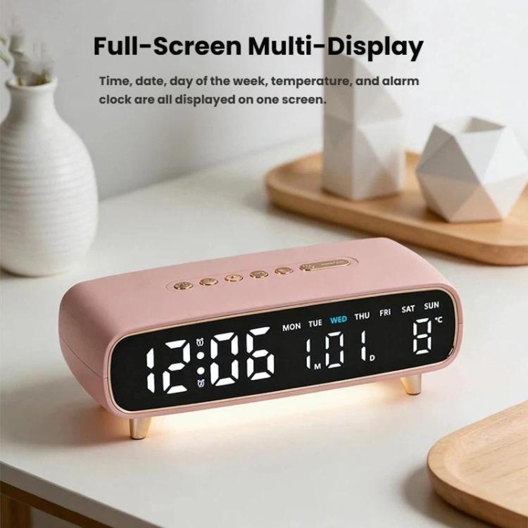 LED Digital Alarm Clock With Night Light, Date/Weekday/Temperature, 2 Alarms, Countdown Timer, 3 Brightness Levels, USB Output Port