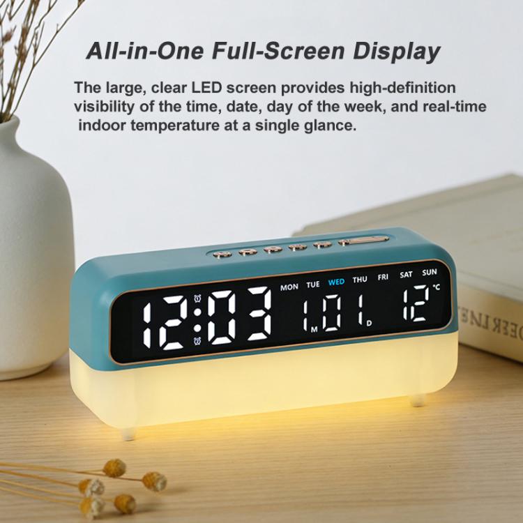 Multi-Function Digital Alarm Clock With Dimmable Night Light, Date/Weekday/Temperature, Dual Alarms, Timer Function, USB Charging Port