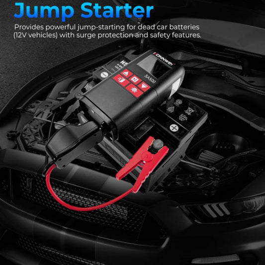 KONNWEI SA500  2.4 Inch Color Screen Portable Car Tire Inflator Car Emergency Jump Starter