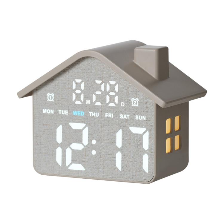 House-Shaped Digital Alarm Clock with Night Light Dual Alarms & Timer Function, 3-Level Brightness, GH8063 Yellow, GH8063 Gray