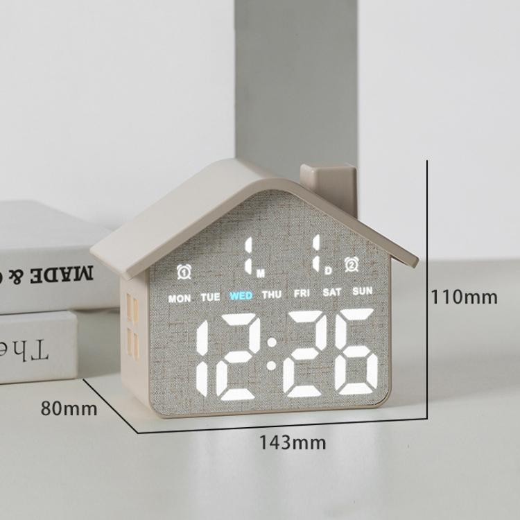 House-Shaped Digital Alarm Clock with Night Light Dual Alarms & Timer Function, 3-Level Brightness, GH8063 Yellow, GH8063 Gray