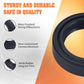 Black motorcycle front fork oil seal and dust cover ring, close-up edge view