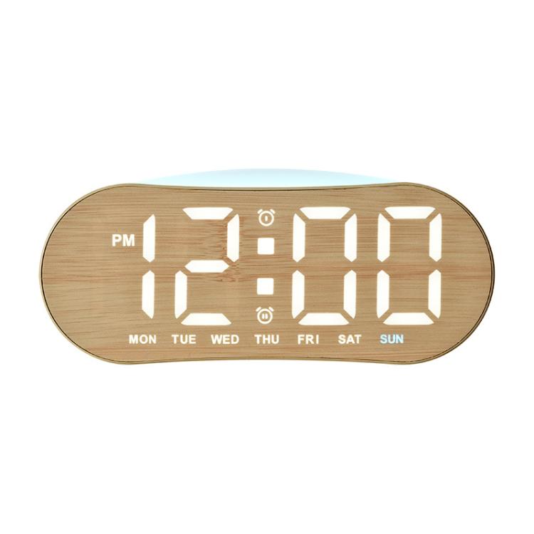 Digital Alarm Clock for Bedroom With Atmosphere Night Light, 2 Alarms, Week/Date/Temperature Display