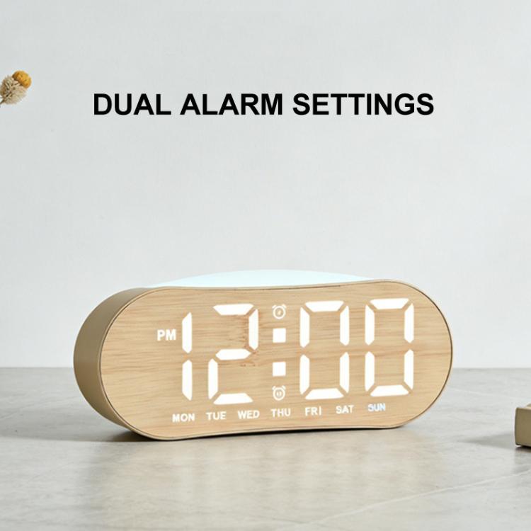 Digital Alarm Clock for Bedroom With Atmosphere Night Light, 2 Alarms, Week/Date/Temperature Display