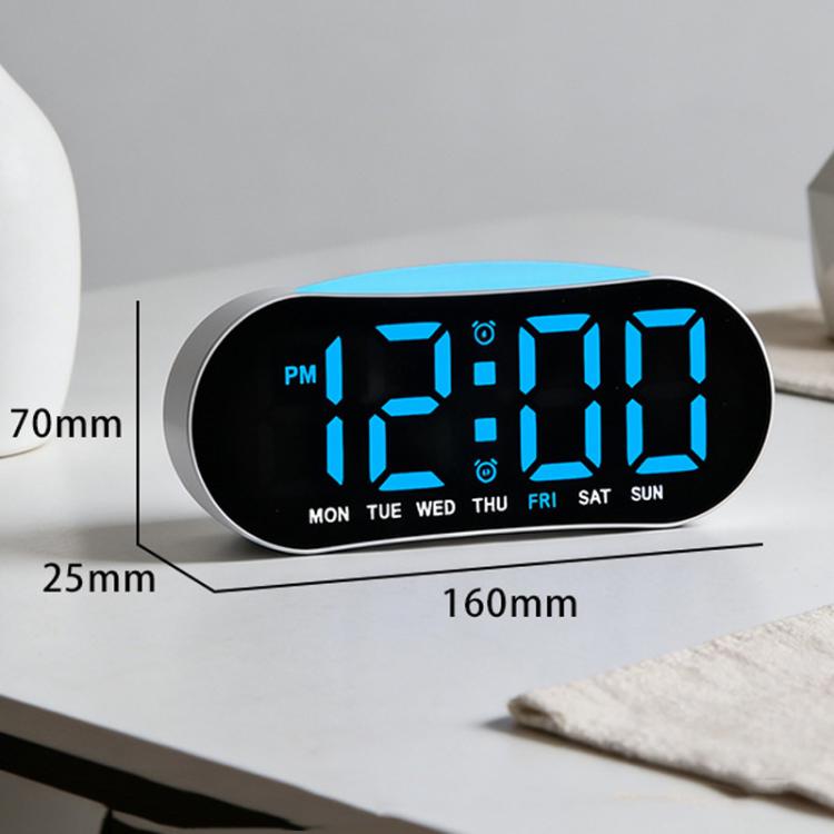 Digital Alarm Clock for Bedroom With Atmosphere Night Light, 2 Alarms, Week/Date/Temperature Display