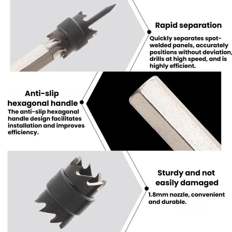 High Speed Steel Spot Welding Drill Bit Hex Shank Anchor Point Repair Drill Bit, 13pcs / set