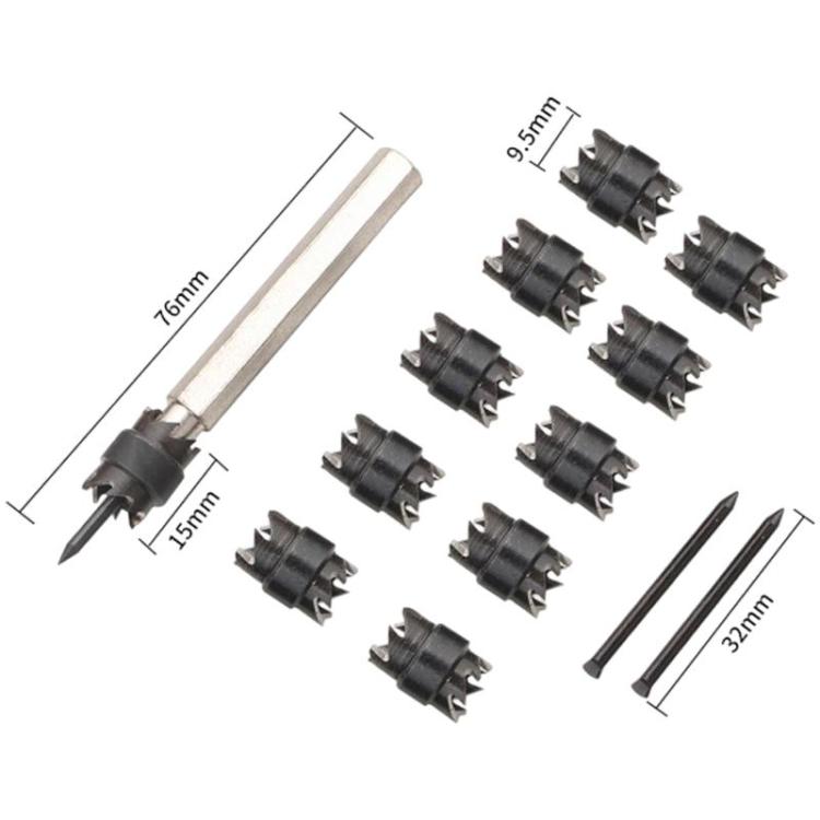 High Speed Steel Spot Welding Drill Bit Hex Shank Anchor Point Repair Drill Bit, 13pcs / set