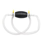 Clear siphon hose with black ribbed hand pump and small yellow check valves
