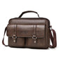 WEIXIER D1109 Mens Horizontal Briefcase Messenger Bag Waterproof PU Leather Shoulder Bag Handbag