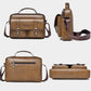 WEIXIER D1109 Mens Horizontal Briefcase Messenger Bag Waterproof PU Leather Shoulder Bag Handbag