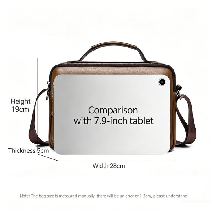 WEIXIER D1109 Mens Horizontal Briefcase Messenger Bag Waterproof PU Leather Shoulder Bag Handbag