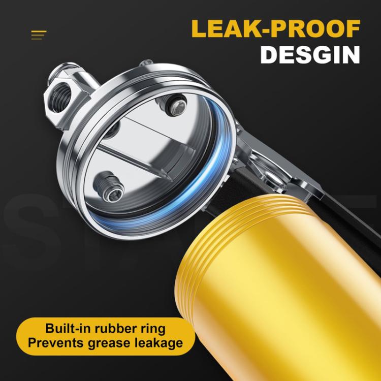 Leak-proof lubricant filler with rubber seal on yellow grease cylinder
