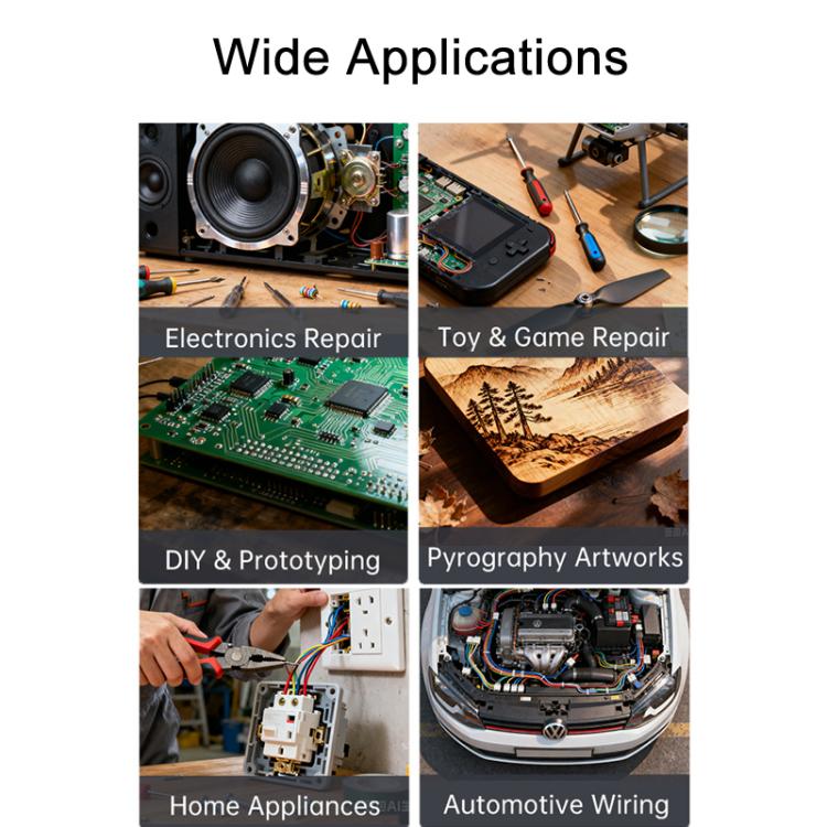 Mini wireless constant-temperature soldering iron shown in electronics repair work