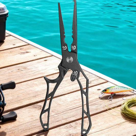 Stainless Steel Fish-Holding Pliers Open-Loop Hook Remover For Lure Fishing, Hollow Handle, With Storage Pouch