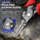Stainless lure pliers with sharp edge cutting area near the jaw teeth