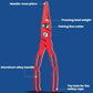 Red fishing lure pliers with looped safety rope