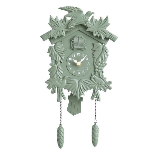 Vintage Cuckoo Wall Clock with Bird Song Chime for Home Living Room Bedroom Decor