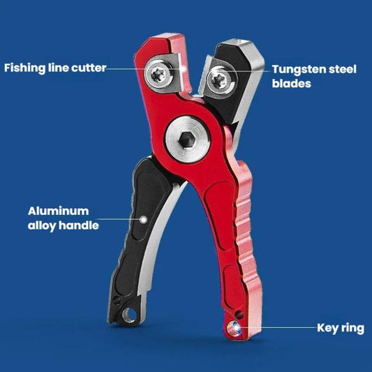 Aluminum Alloy Portable Fishing Line Cutter Tungsten Steel Blades Mini Fishing Shears, Silver Black