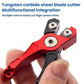 Mini fishing line cutter shears with tungsten steel shear blade and red frame