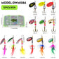 12pcs spinnerbait lure set with colorful reflective blades and feather treble hooks