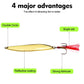 Gold willow leaf spoon lure with red tinsel tail and treble hook