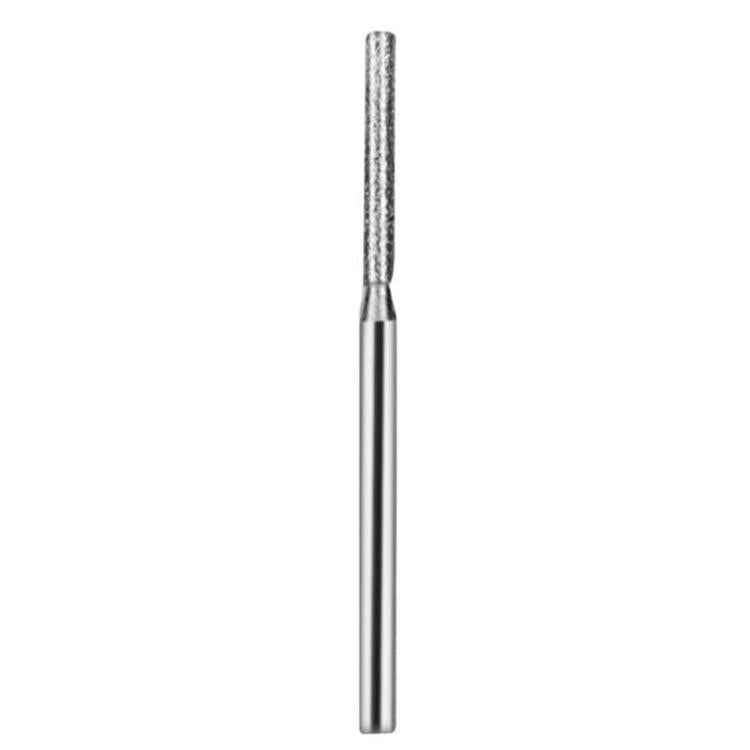 Diamond grinding drill needle bit with long silver handle and abrasive-coated tip.