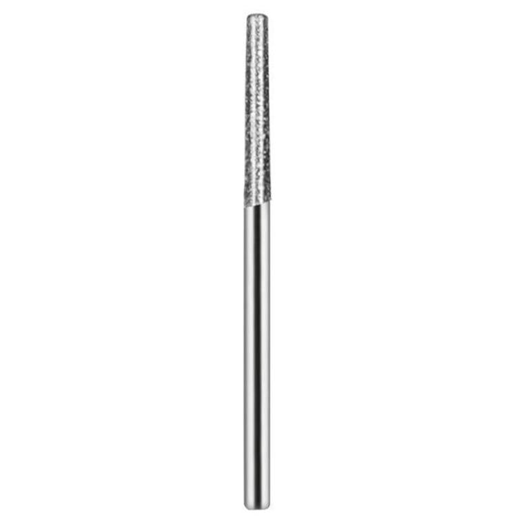 Diamond grinding needle bit with textured abrasive tip and polished silver body.