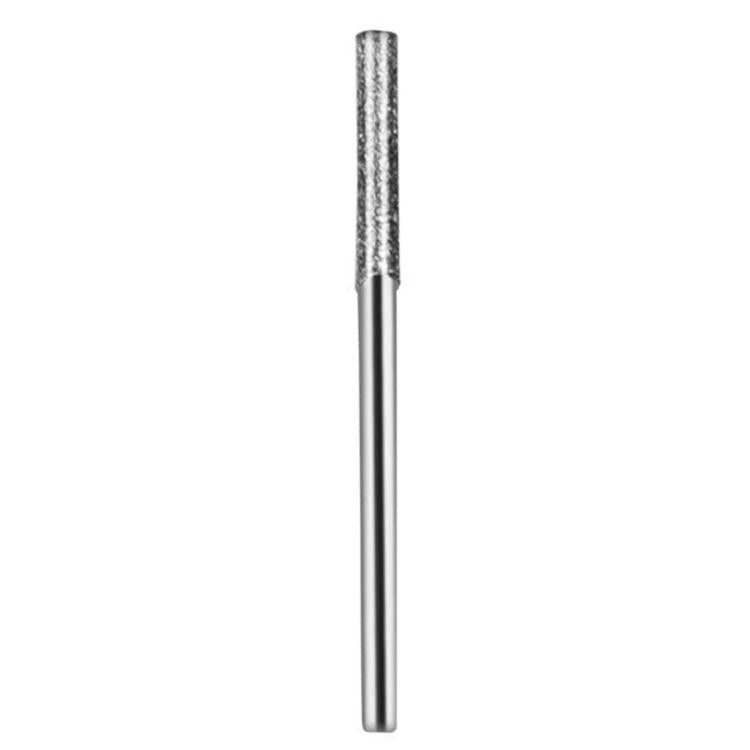Diamond grinding drill needle bit with abrasive tip and slender silver cylindrical shank.