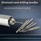Set of diamond abrasive drill needle bits with a metal chuck and multiple tips.